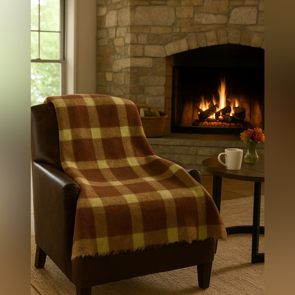 Heather Mist The Original Galt fabric Mohair Throw